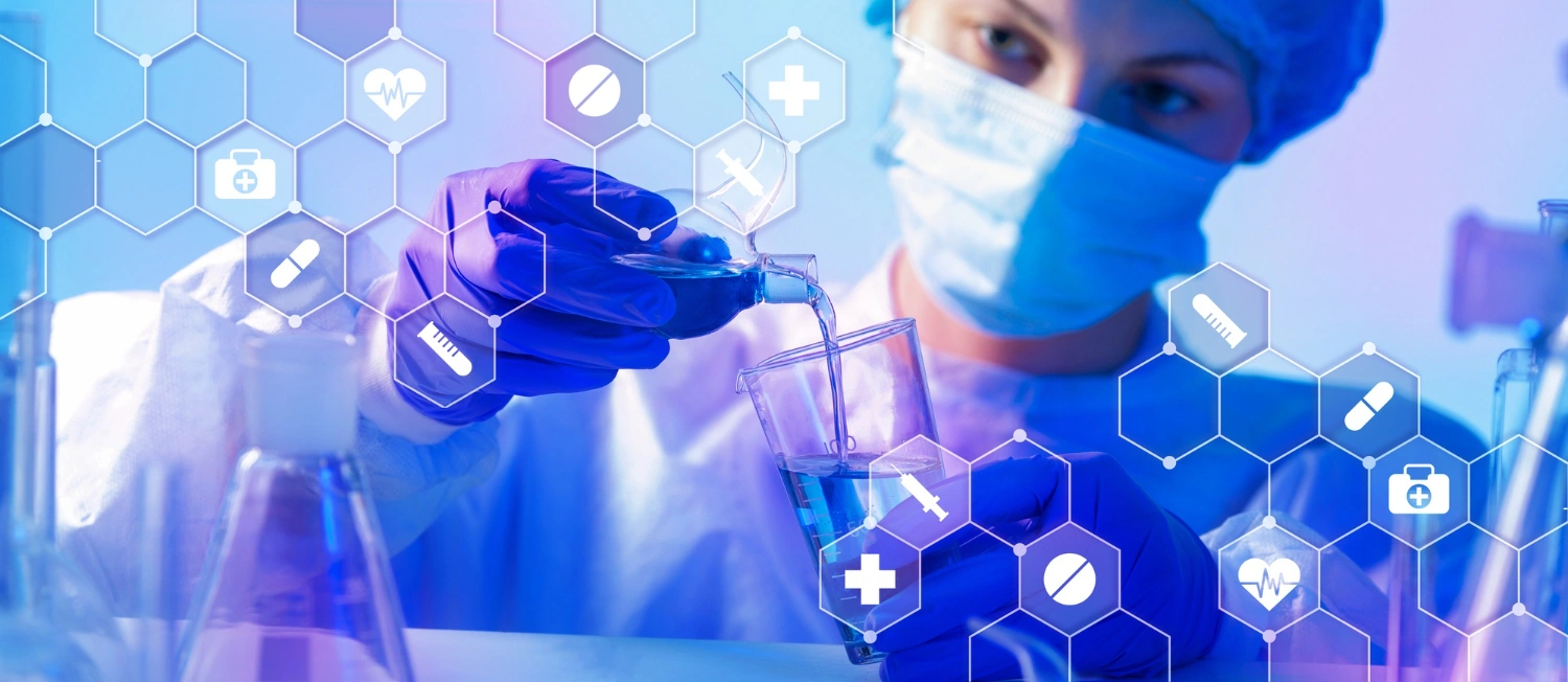 Man conducting clinical trial and testing