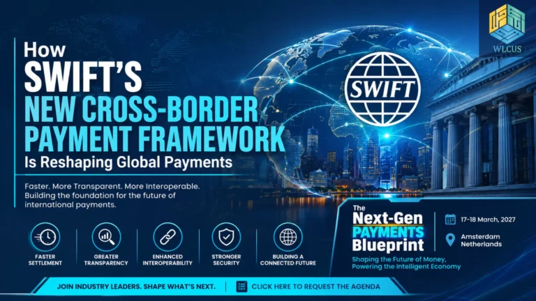 SWIFT's new cross-border payment framework transforming global payments with faster settlement, greater transparency, interoperability, and secure international banking infrastructure, featured alongside The Next-Gen Payments Blueprint Summit 2027.