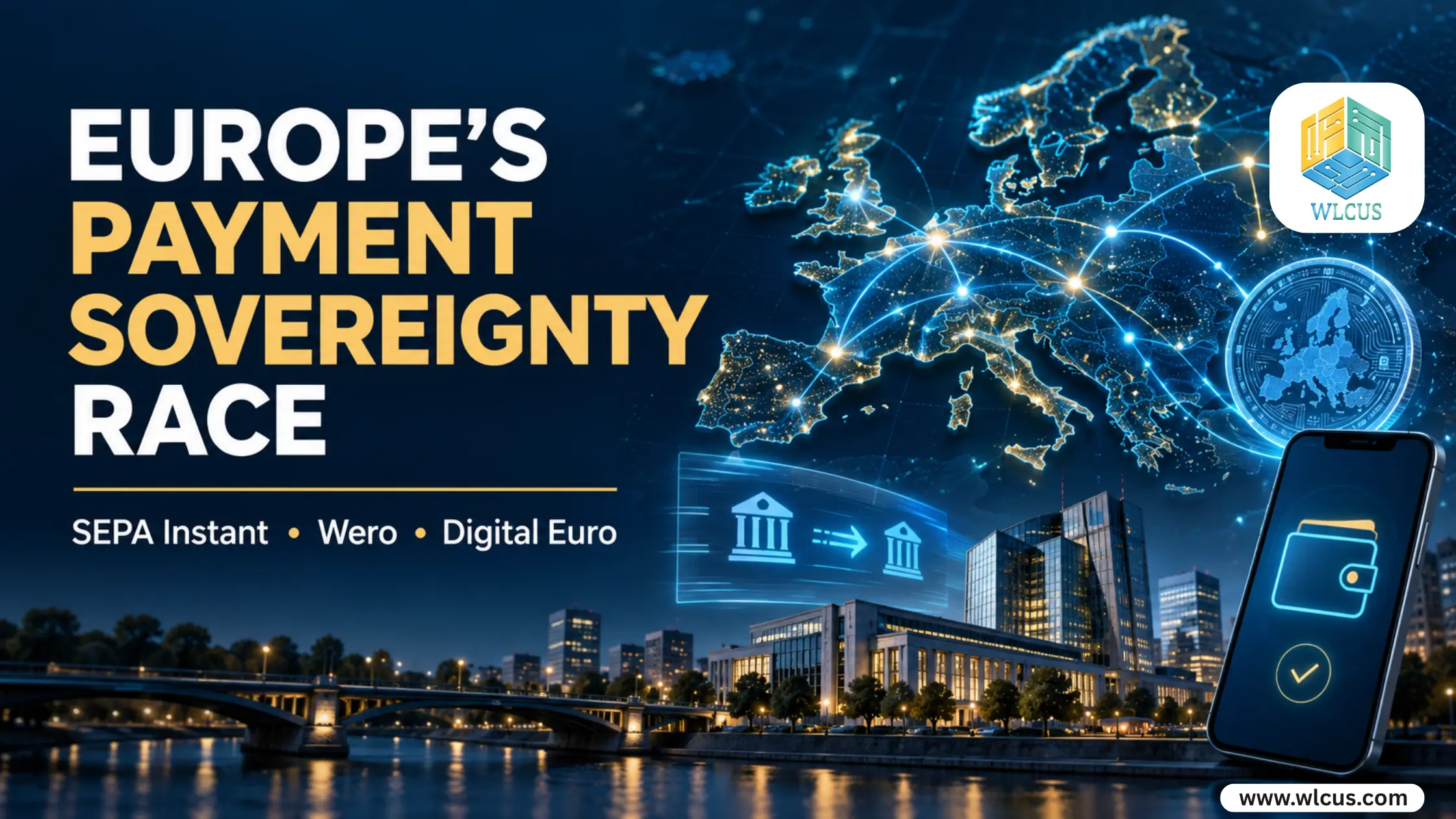 European payment sovereignty represented by SEPA Instant, Wero and Digital Euro infrastructure connecting banks and merchants across Europe